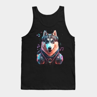 Music lover Siberian husky Tank Top